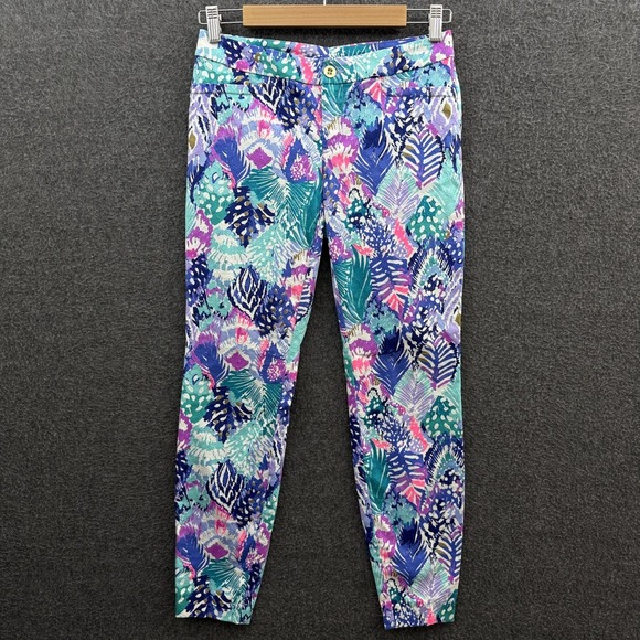 Lilly Pulitzer Pants - Lilly Pulitzer Pant Womens 0 Quill Out Kelly Skinny Ankle Crop Textured 12816‎